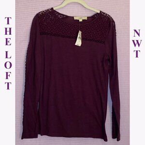 DAILY 3 For $25 NEW WITH TAGS THE LOFT SLEEVE PURPLISH BLOUSE/DRESS SHIRT XS